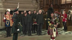 Coronation: Stone of Destiny piped out of Edinburgh Castle