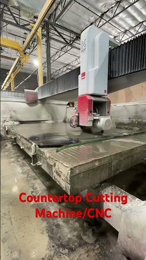 This is how every countertop get cut at our fabrication shop. #countertop #quartz #granite
