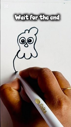 How to draw a funny cute Hen easily! 🐔 #art #viral #painting #waitfortheend #shorts #subscribe