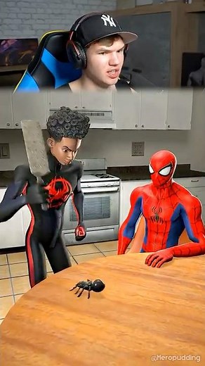 Two Spider-Men Catch Little Spider! 😂🕷️ #shorts #challenge #prank #joke #meme #humor