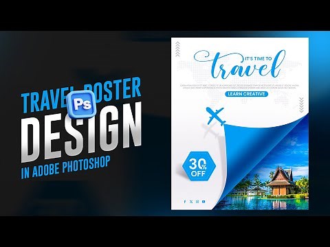 Modern Travel Poster Design in Adobe Photoshop I Photoshop Tutorial I Creative Poster design