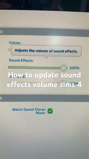 How to update sound effects volume sims 4