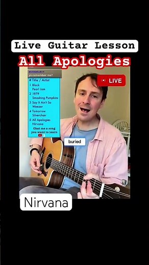 “All Apologies” Nirvana (Live Guitar Lesson)