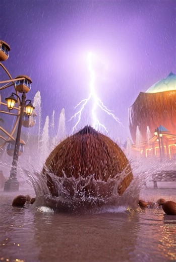 Coconut World Cinematic video Asmr #asmr #animation #ai #shorts