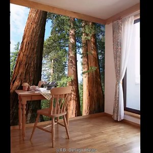Ideas to make your walls a beautiful landscape with only papers glued | Design Ideas