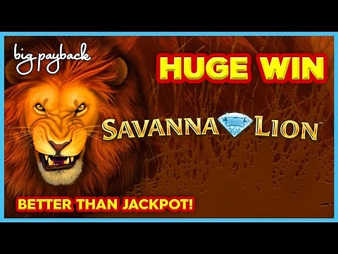 BETTER THAN JACKPOT! Cash Across Savanna Lion Slot - AMAZING HUGE WIN!