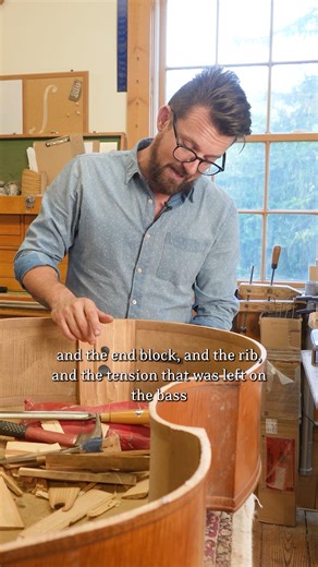 Decades of string tension led to a slipped seam and bulged ribs… even the finest basses can face these challenges. In the Upton Bass workshop, we’ve begun restoring this handcrafted German Pöllmann double bass, starting with endpin block removal, reshaping ribs, refining graduations, and a new bass bar. This will soon be a great sounding bass again, and we look forward to hearing it in action. #UptonBass #DoubleBass #PollmannBass #BassRestoration #LuthierLife #UprightBass #BassRepair #Instrument