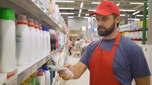 Supermarket Employee Red Uniform Scanning Cleaners Stock Footage Video (100% Royalty-free) 1014231758 | Shutterstock