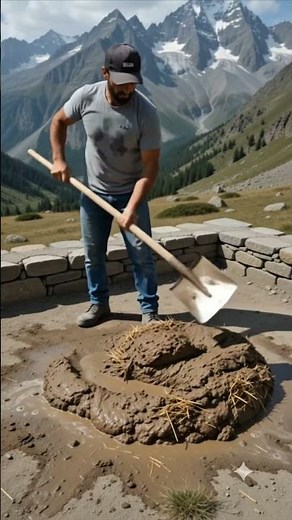 Building a Stone&Clay House in the Mountains| Primitive House Construction Timelapse