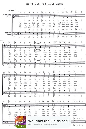 A lovely song for Thanksgiving: We Plow the Fields and Scatter. Simple, heartfelt, and perfect for harvest or thanksgiving services. Get the solfa score here: choircenter.com/song/we-plow-the-fields-and-scatter #NaijaChoristers #ThanksgivingSong #Harvest #ChoirMusic #SolfaNotation #ChoirCenter | Naija Choristers