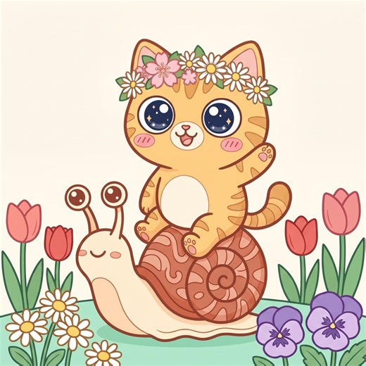 Spring Coloring Pages Printable PDF | Kawaii Cat Garden Adventures Vol 2 | Kids Activity Instant Download - Etsy