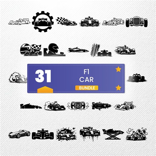 F1 Car SVG Bundle 31 Clipart | Race Car Vector Silhouette | PNG PDF Eps Dxf | Formula One Racing Art - Etsy