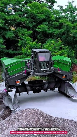 Compost Turner Machine Processing 3m Wide Organic Windrows at 1,500m³/Hour Capacity