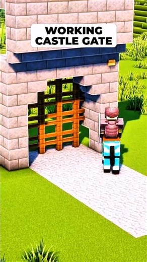 Working Castle Door in Minecraft 🔥 Easy Redstone Tutorial !#minecraft#shorts