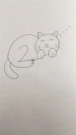 How to draw a cute cat 😺😺 using number 200 🤯🤯 shocking drawing ideas for beginners#beautyofart