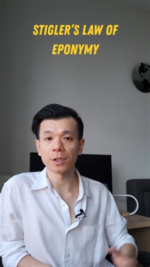 Holden Tran on Instagram: "The Pythagorean Theorem. Venn diagrams. Pascal's triangle. What do they all have in common? Well, they're actually all examples of Stigler's Law of Eponymy, which states that no scientific discovery is named after its original discoverer. Funny enough, Stigler's Law of Eponymy is an example of Stigler's Law of Eponymy! 😆 #math #maths #mathematics #stem #science Background music: "Ultimate Comedy Music Vol. 4" by Sascha Ende (ende.app/en). Available for use under the C