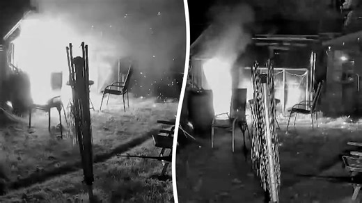 Moment garden shed explodes after e-bike left on charge