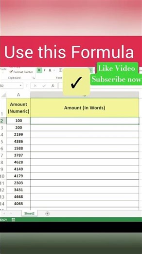 Ms Excel Convert any Number In Word Advance Excel Trick #excel #spreadsheetmagic #learnexcel #shorts