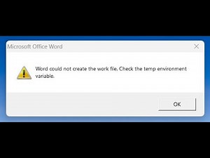 Word Error : "Word could not create the work file, Check the temp environment variable."