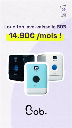 💧 Marre de faire la vaisselle ? Passe à BOB, le mini lave-vaisselle écolo et ultra pratique à louer dès 14,90€/mois ! 🙌 ✔️ Compact (même pour les mini-cuisines) ✔️ Économe en eau (seulement 2,9L par cycle !) ✔️ Parfait pour 2 ✔️ Fabriqué en France 🇫🇷 ✔️ Et dispo en plusieurs couleurs 😍 👉 La vaisselle, c’est plus ton problème. Pourquoi acheter quand tu peux louer malin ? Alors loue chez HomeCycle ! | HomeCycle