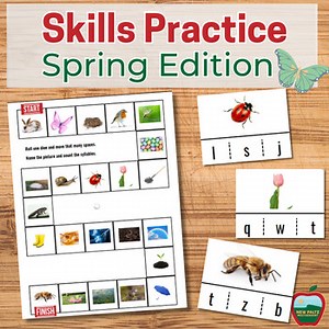 Spring Foundational Skills Bundle - Beginning Sounds and Syllable Activities