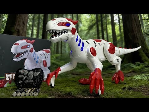 Unboxing spray dinosaur motorcycle, remote control velociraptor, remote control Canglong