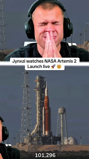 Jynxzi watches the NASA Artemis 2 launch🤯🚀#jynxzi #NASA #artemis #jynxziclips #fyp @Jynxzi