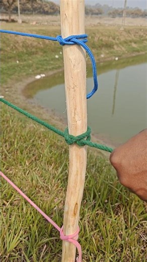 Super Strong Pole Knot You Must Know 👍❤️#shorts #knotting #lifehacks