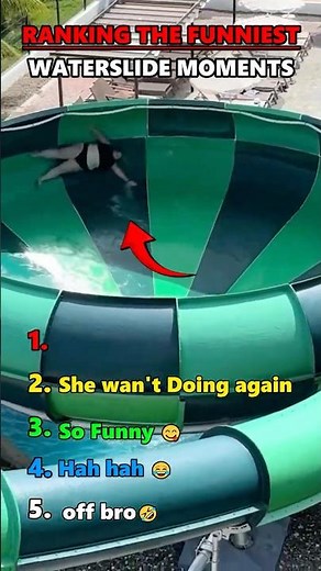Ranking funniest WaterSlide Moments 😂🤣 #funny #ranking #waterslide #shortsfeed