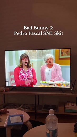 After crashing Bad Bunny’s @Saturday Night Live - SNL monologue, Pedro Pascal made a surprise appearance during a skit with Bad Bunny, Marcello Hernández, and Chloe Troast. #snl #saturdaynightlive #badbunny #pedropascal #comedy