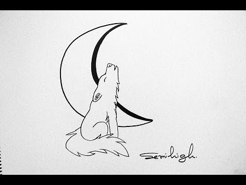 Draw Wolf With Moon | How to draw a Wolf howling | Cool Drawing