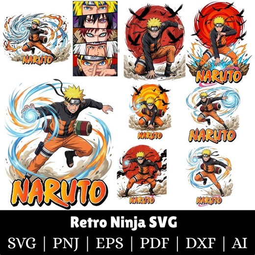 Anime Ninja SVG Bundle, Red Cloud, Ramen Noodle Icon (digital Files) - Etsy