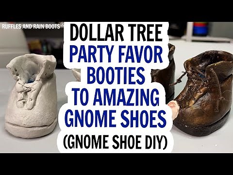 Gnome Shoes / Gnome Boots / Dollar Tree Booties / Leather Gnome Boots / DIY Gnome / Easy Gnome DIY