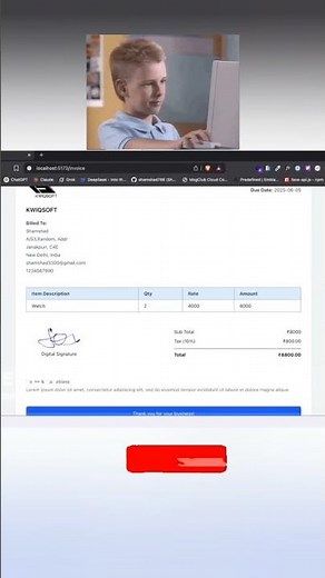 React Signature Canvas Tutorial | Generate Invoice in React #reels #react #react.js #nodejs