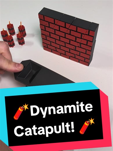 Wall-Breaker Catapult & Dynamite Ser! Fun 3D printed game to play at the office or at home! It launches the dynamite bundles into a breakable brick wall! Print yours today https://makerworld.com/models/2302695 #3dprinting #fyp #dynamite #catapult #brickwall
