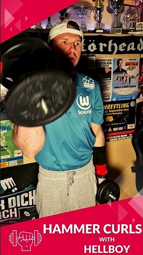 Best armwrestling exercise with weights | Heavy Hammercurls with Hellboy
