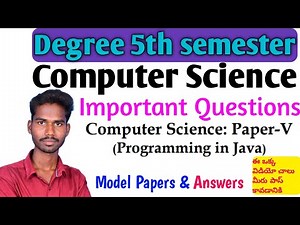 Degree 5th semester Computer Science Important Questions Programming in Java Answer PDFs ModelPapers