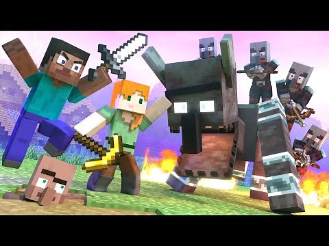 Villager Vs Pillager Life [Village Raid] Minecraft Animation - Alex and Steve Life