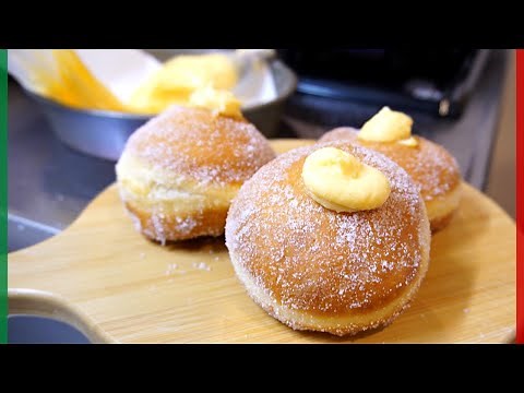 【高カロリー＝幸せ】イタリアの生ドーナツ ボンボローニの作り方！【Bomboloni alla Crema】