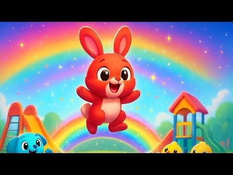 Jump Jump Rainbow Rope 🌈🐾 | Colorful Animals Jumping Song | 3D Kids Cartoon