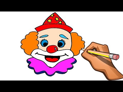 DIBUJAR Y PINTAR CARA DE PAYASO / APRENDIENDO A DIBUJAR A PAYASITO