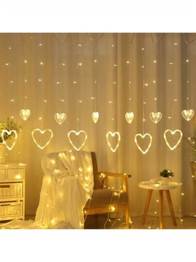 1 Set Of 12 Pieces Twinkling LED Curtain String Lights Full Of Starry Lights Christmas Decoration Lights Suitable For Wedding Valentine's Day Home Garden Bedroom Outdoor Indoor Wall Decoration | SHEIN