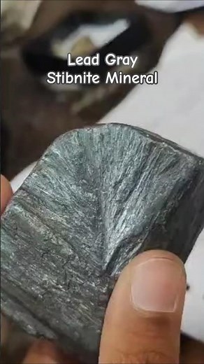 Lead Gray Stibnite Mineral identification in Geology