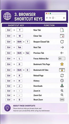 Top 15 Browser Shortcut Keys | Increase Your Speed 10X 🚀 | Chrome/Edge/Firefox Tips #shortcut