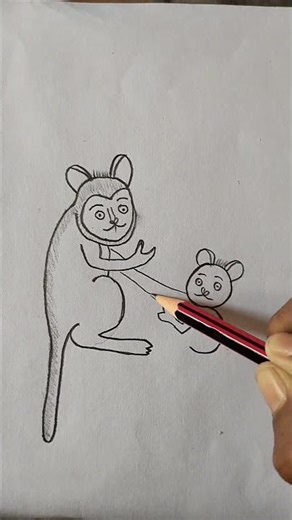 How to draw a monkey and it's baby ll👌🐒ll#monkeyart#art #drawing #youtubevideos