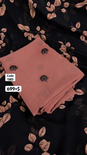 Soft & smooth weightless chiffon floral digital print & embroidery & sequence work blouse