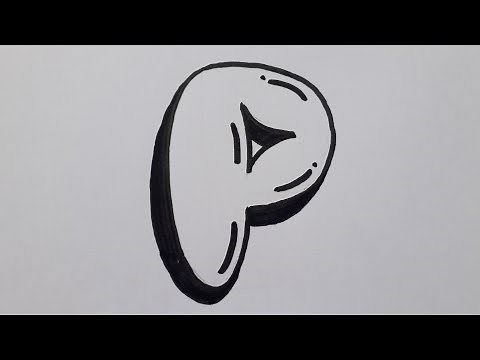 How To Draw Graffiti Bubble Letter P Easy / Drawing Capital Letters For Beginners Art On Paper