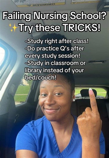 Tricks to try if you’re failing nursing school ✨ If you still don’t know where to start & need something structured to follow, my nursing school exam survival system is in my bio 💙 #nursingstudents #futurenurses #failingnursingschool #failedexam #studytipsforstudents