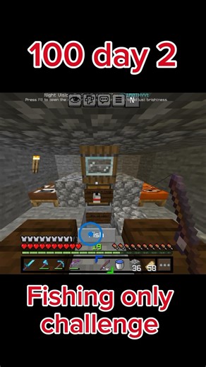 100 day fishing only Challenge #original #angst #sound #minecraft #invincibl