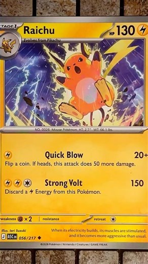 Raichu (056/217 - Uncommon Normal) - Mega Evolution: Ascended Heroes - Pokemon TCG